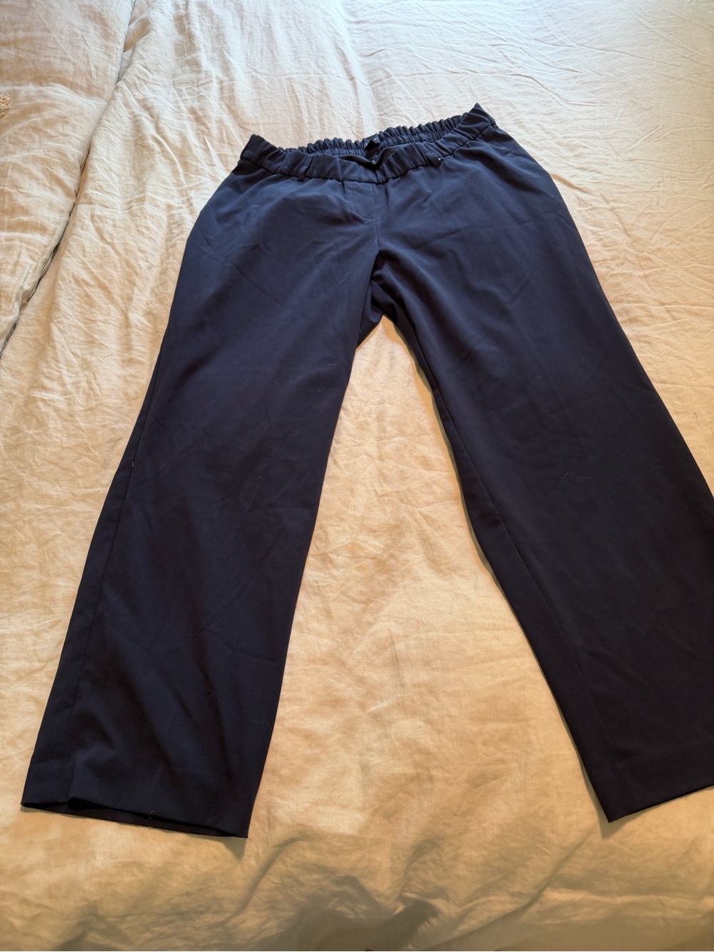 J. Crew Women's Maternity Navy Wide-Leg Trousers